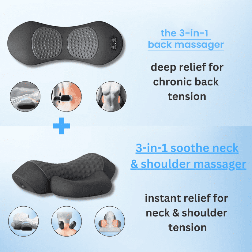 3-1 Heated Back Massager For Back Pain Relief